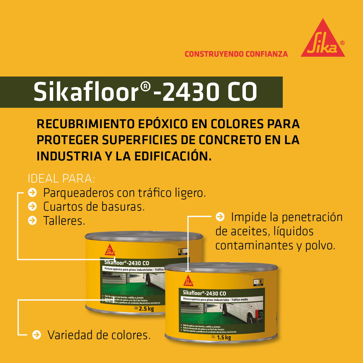 SIKAFLOOR-2430 CL RAL 740 747 -Pintura a base de resinas epóxicas.