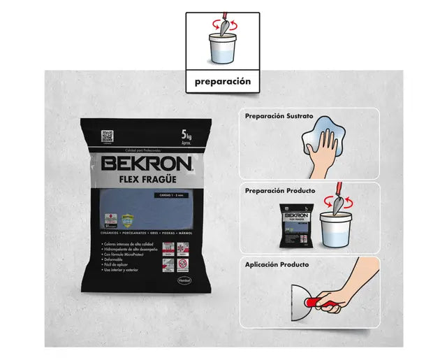Bekron Flex Fragüe Steel - Fragüe Técnico Cobalto, Bolsa 5Kg