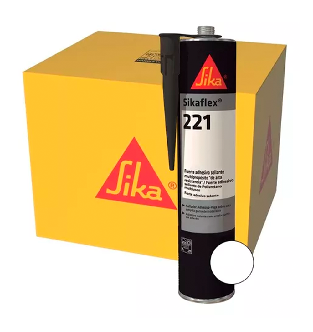 PACK 12x300ML SIKAFLEX 221 BLANCO - Sellante Multiuso Adhesivo de un componente, 300cc
