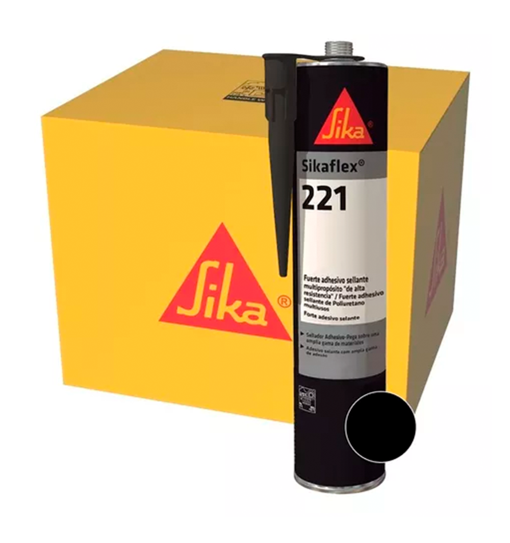 PACK SIKAFLEX 221 NEGRO - Sellante Multiuso Adhesivo de un componente, 300cc