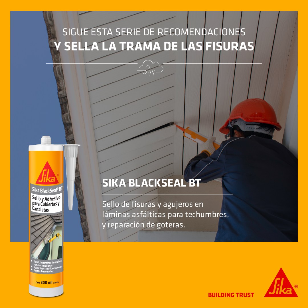 SIKA BLACKSEAL BT CL - Sella Asfaltico para Techo, Cartucho 300ml