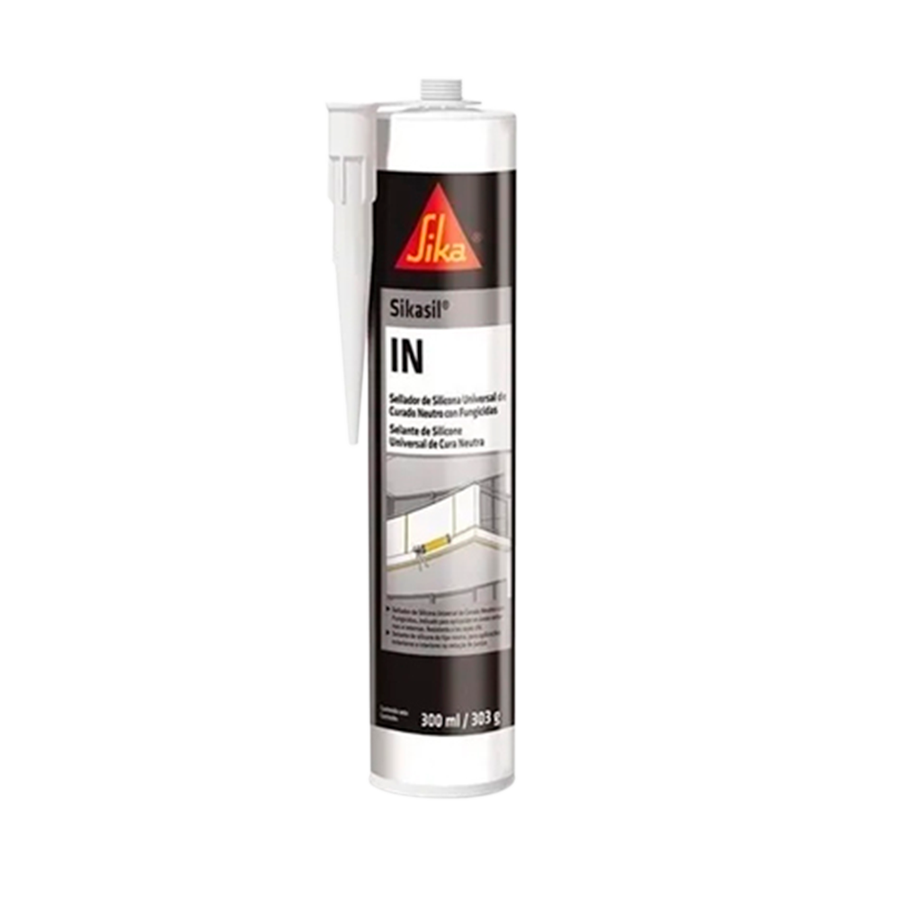 SIKASIL IN - Sellante de silicona neutra premium, Blanco 300cc