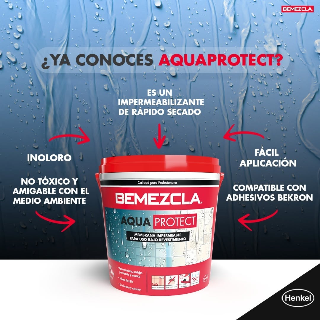 BEMEZCLA AQUAPROTECT - Membrana Impermeable para uso bajo revestimiento, 15kg