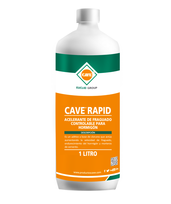 CAVE RAPID - Acelerante de fraguado para mezclas cementicias, 1Lt