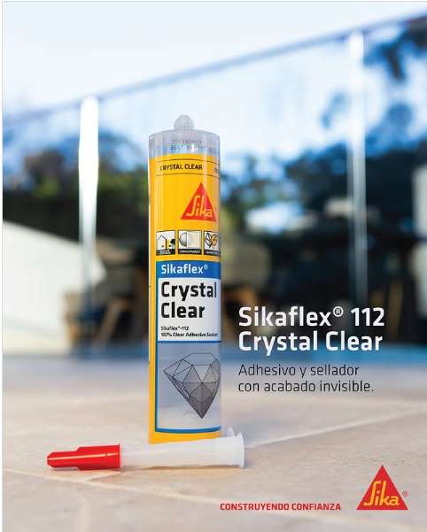 SIKAFLEX CRYSTAL CLEAR - Adhesivo y Sellador transparente, 300cc