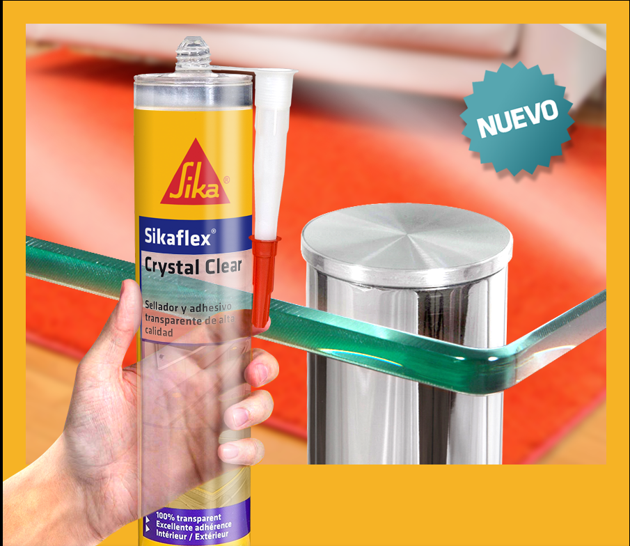 SIKAFLEX CRYSTAL CLEAR - Adhesivo y Sellador transparente, 300cc