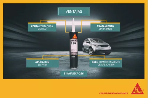 SIKAFLEX 256 NEGRO - Poliuretano / pegado directo Vidrios Automotrices, 300cc