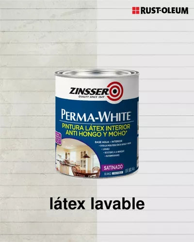 ZINSSER PERMA-WHITE -Blanco Satin 3,785L
