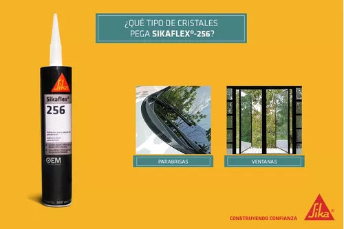 SIKAFLEX 256 NEGRO - Poliuretano / pegado directo Vidrios Automotrices, 300cc