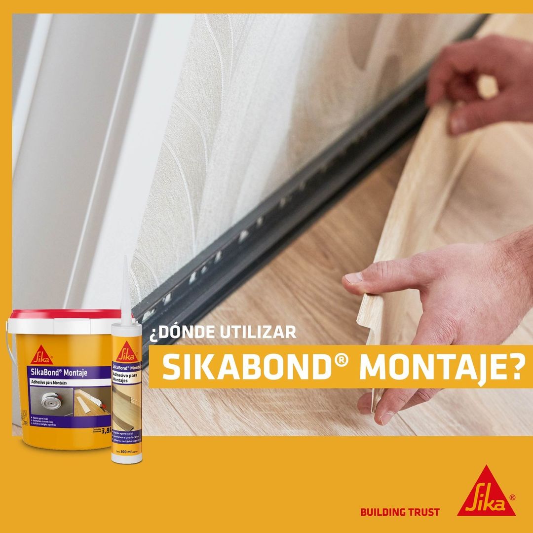 SIKABOND MONTAJE - Adhesivo para montaje interior, Balde 3,8Kg