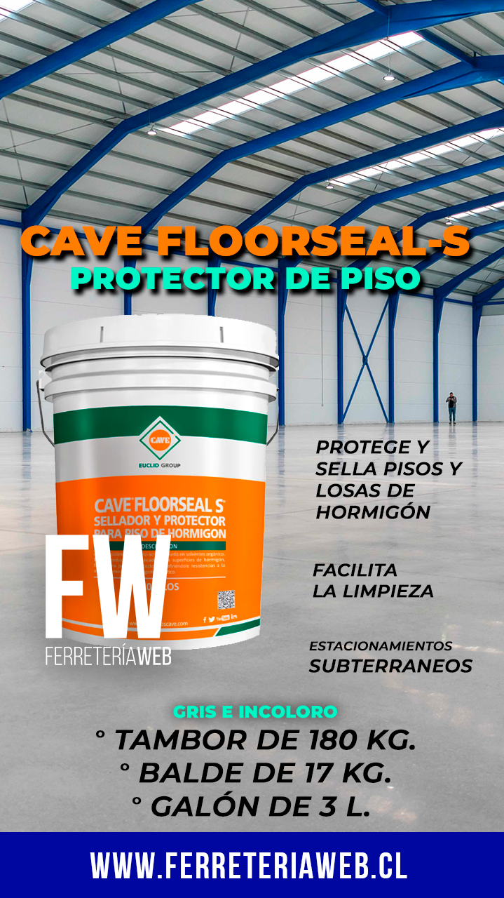 CAVE FLOORSEAL S - Sellador de pisos, Gris Tineta 17.8 Lts