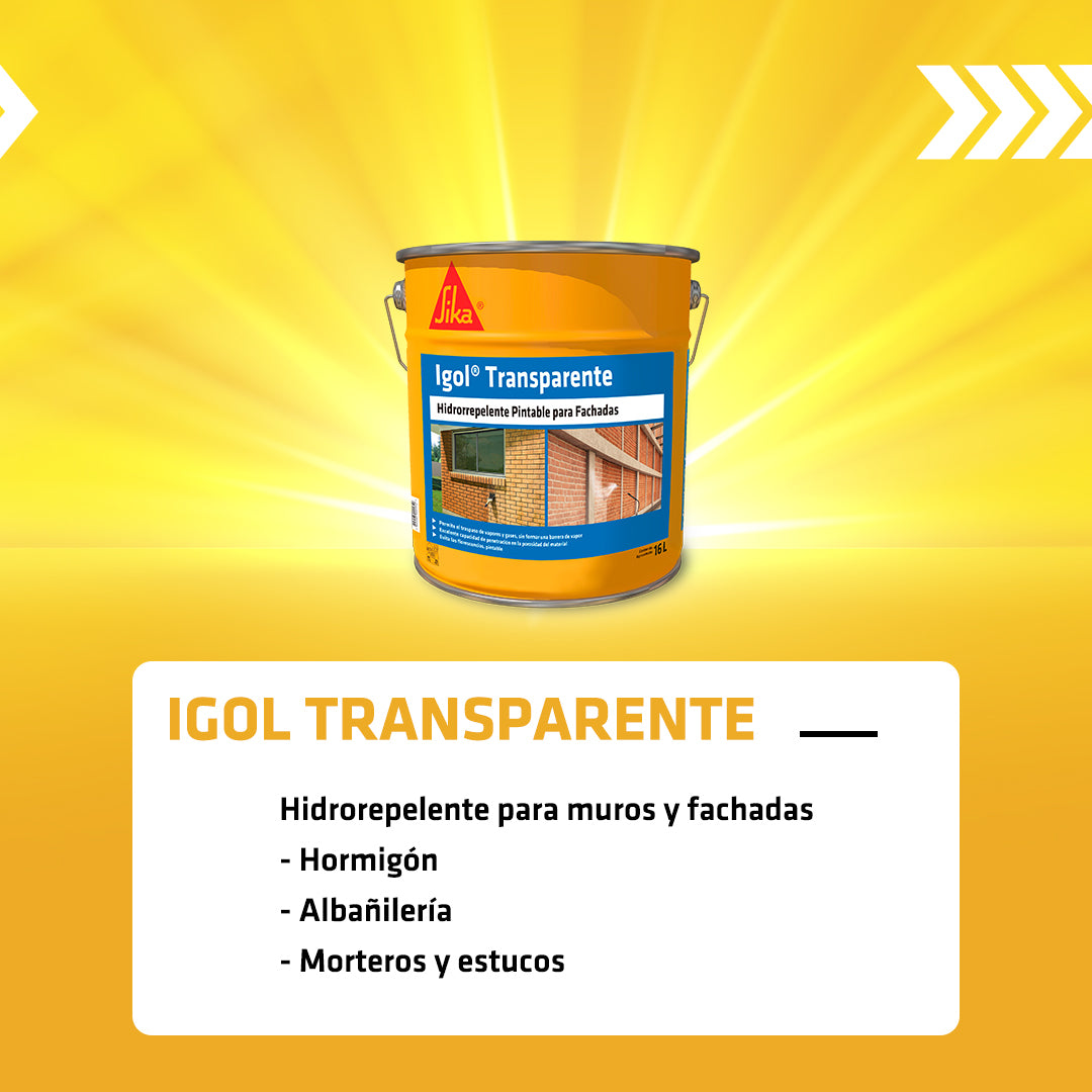 IGOL TRANSPARENTE - Hidrorrepelente Base Silicona, Galon 3 lts