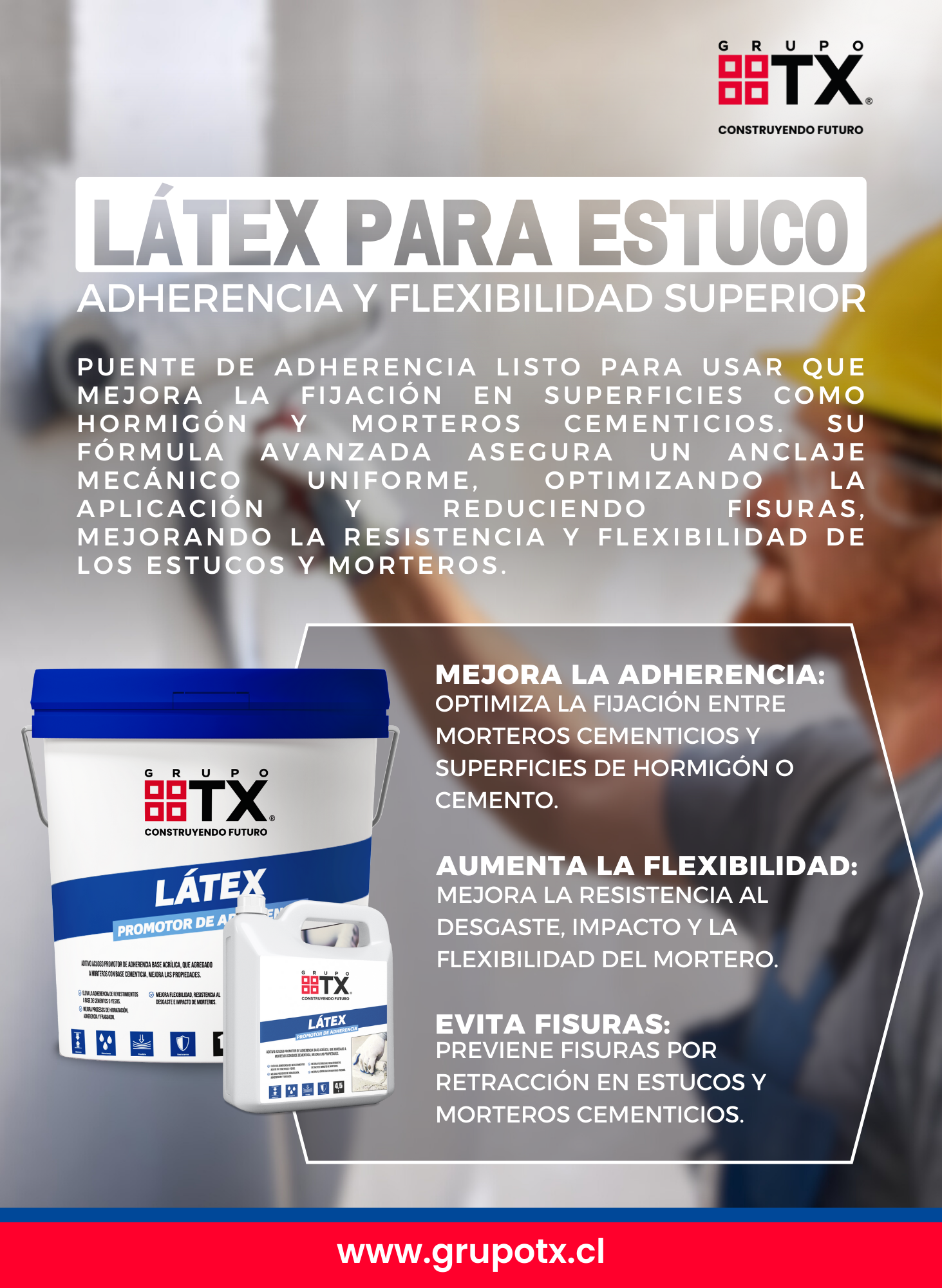 #OFERTA LATEX PARA ESTUCO - Promotor de adherencia. 4,5Lts