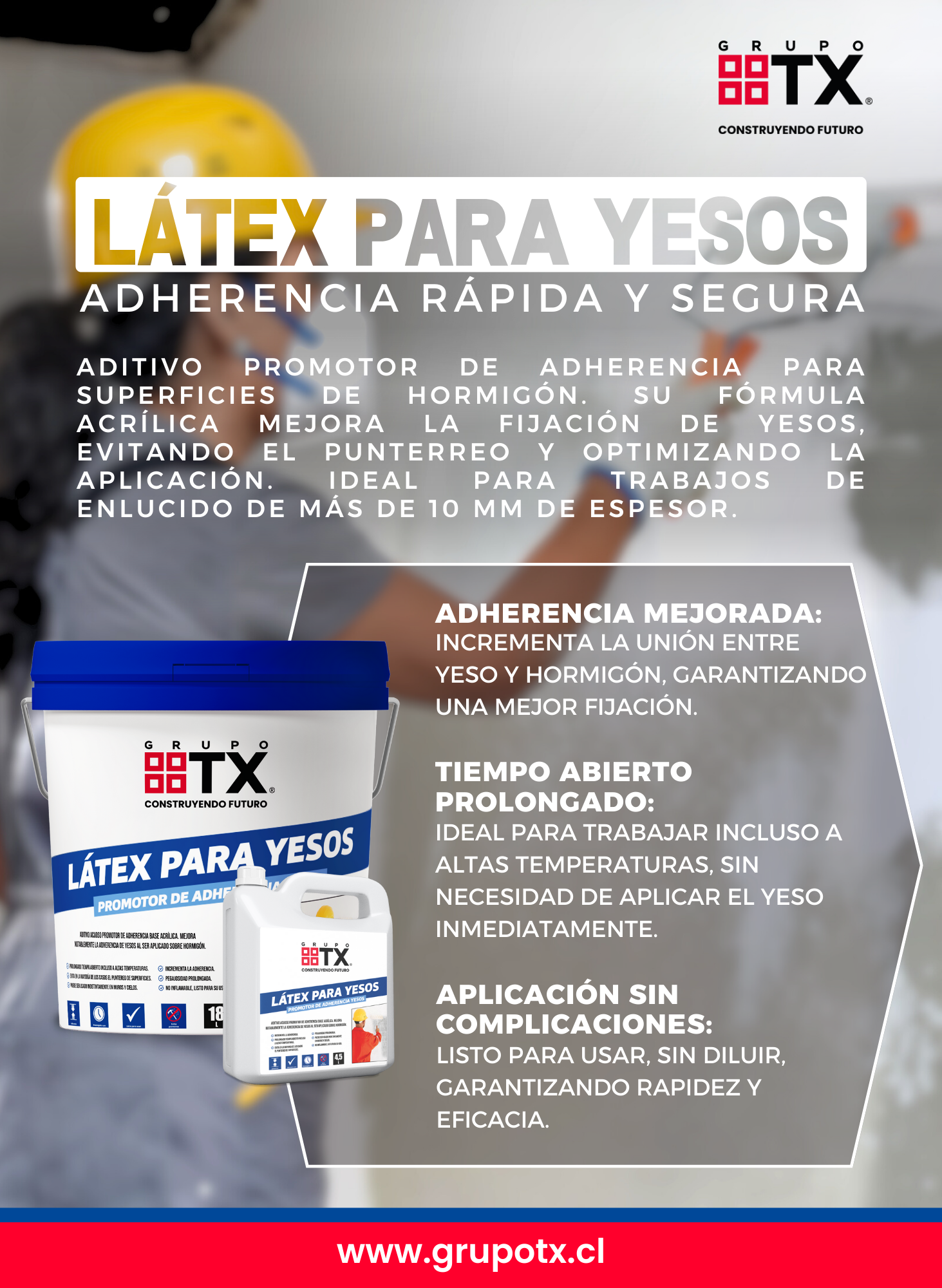 LATEX PARA YESO, Promotor de adherencia, Bidón 18Lt