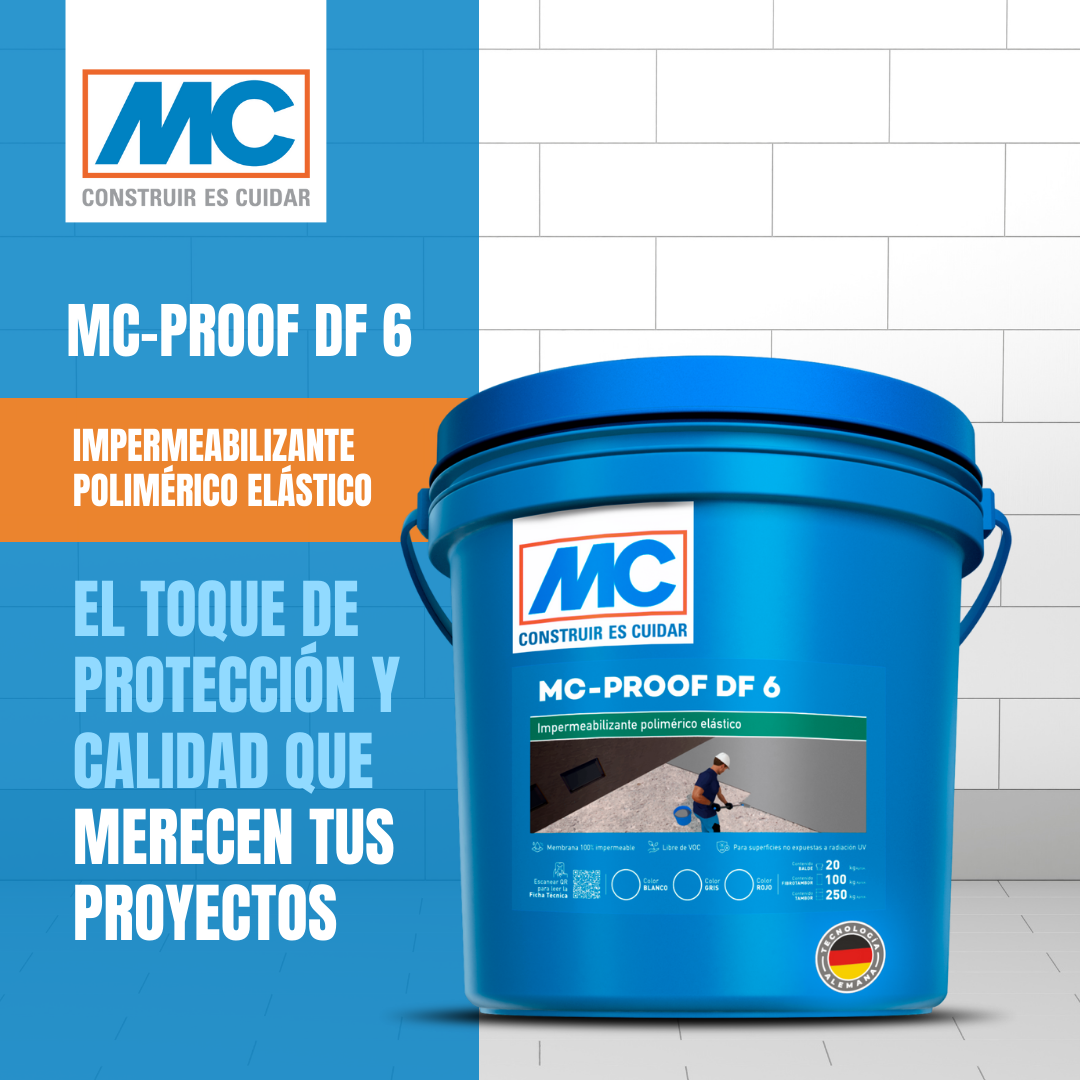 MC-PROOF DF 6 - Impermeabilizante polimérico elástico. Balde de 20 kg