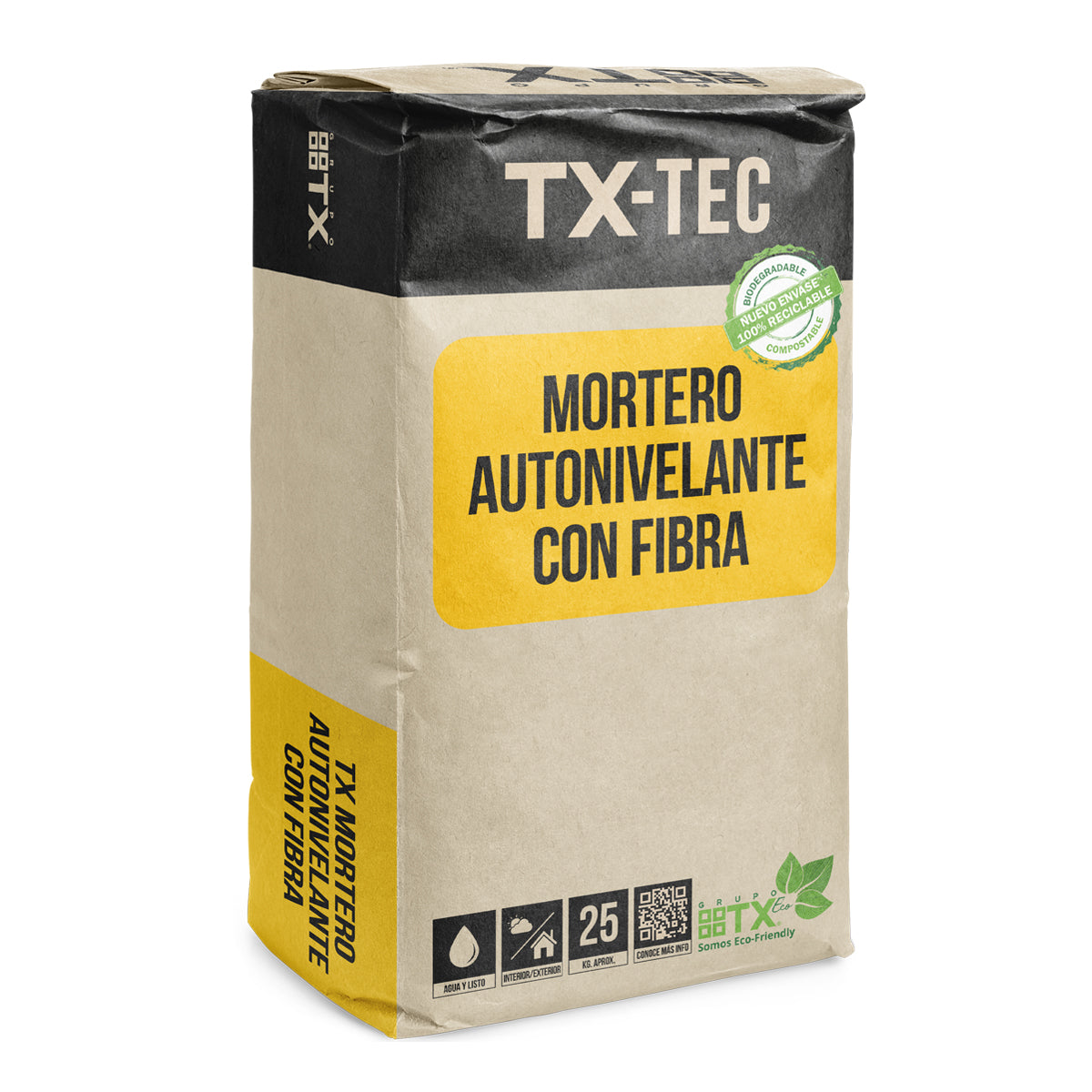 TX MORTERO - Autonivelante con Fibra, 25Kg