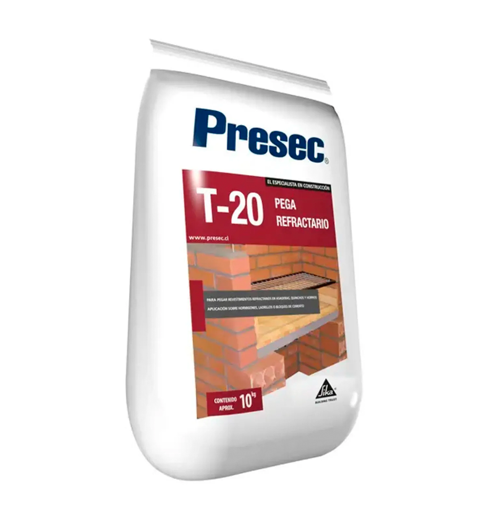PRESEC T-20 - Mortero Refractario, sac 10Kg
