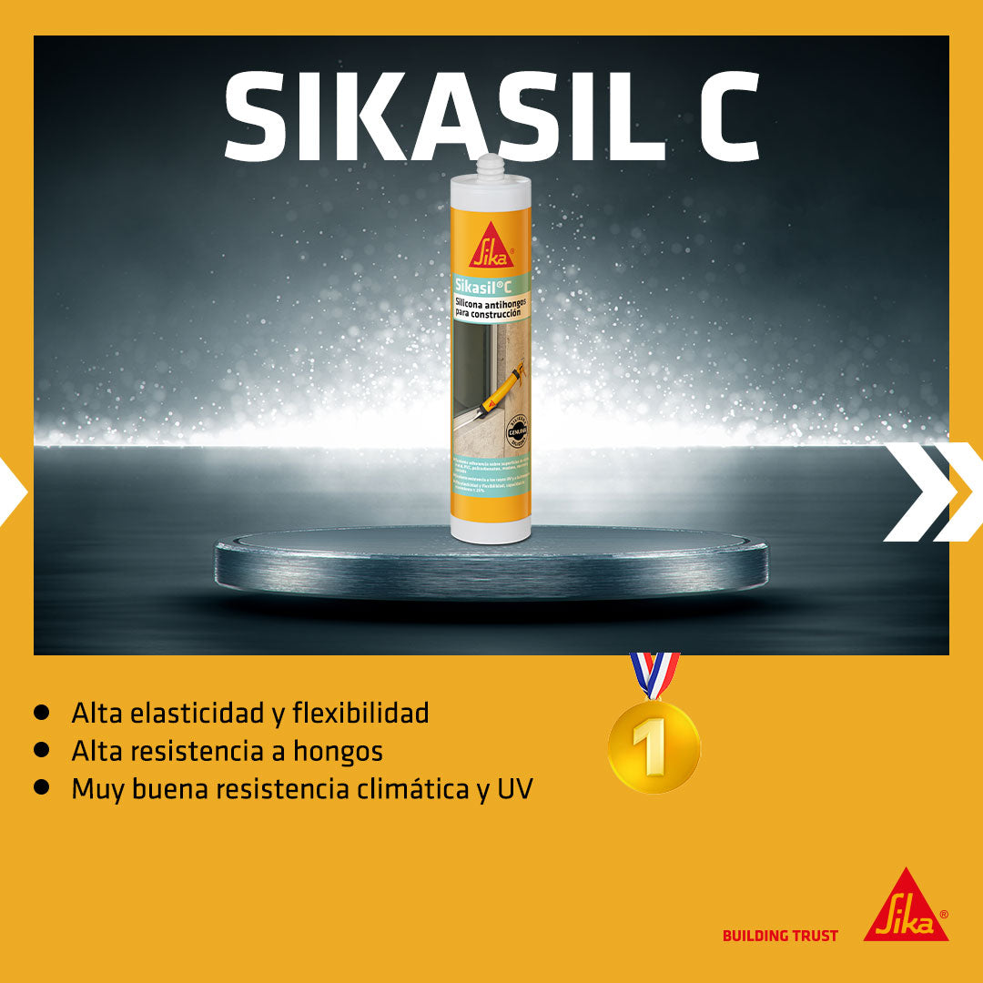 SIKASIL C - Sellante de silicona neutra. Blanco