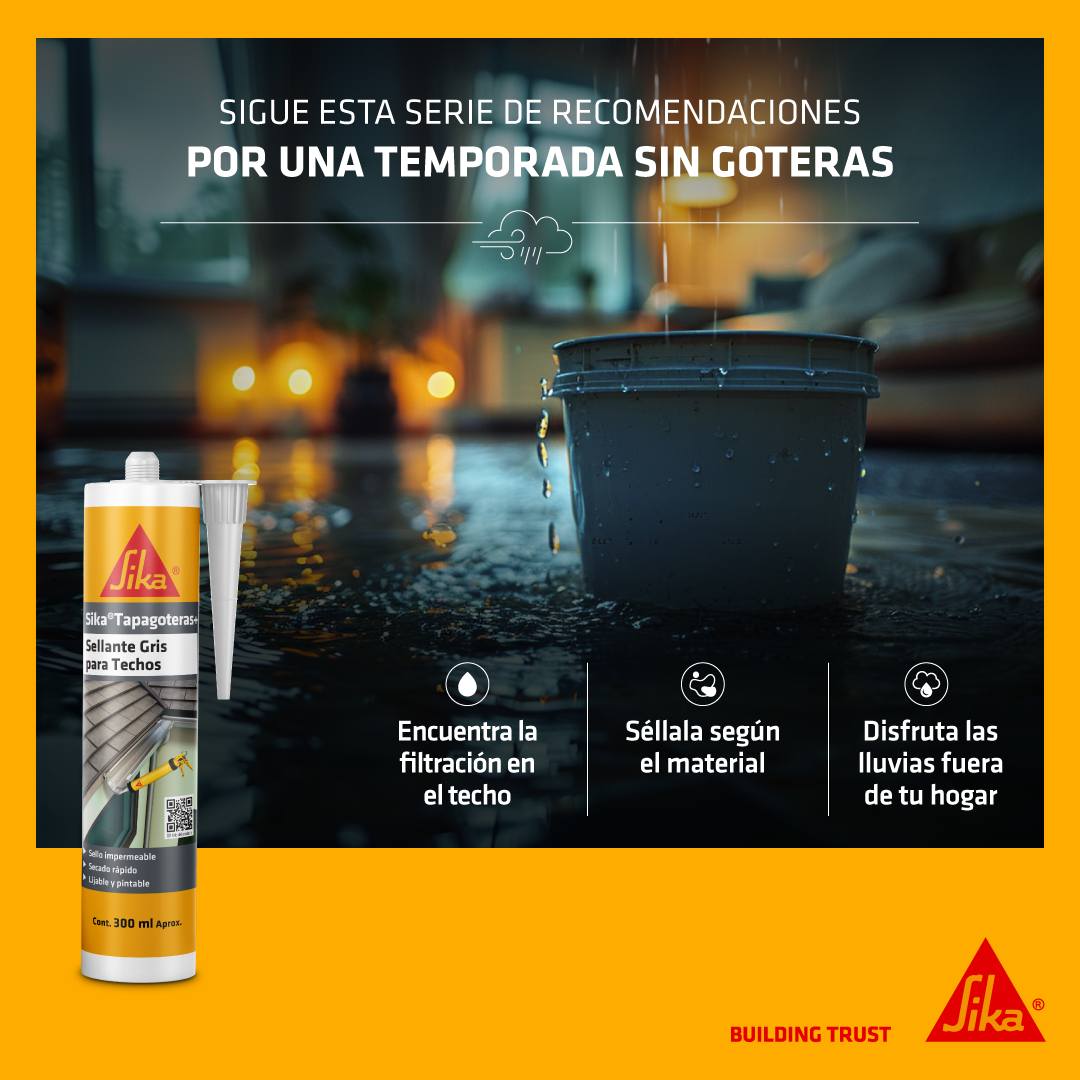 SIKA TAPAGOTERAS - Sellante para Techos y Encuentros, cartucho 300cc