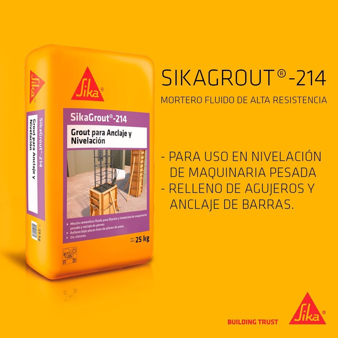 SIKAGROUT 214 - Grout para anclaje y nivelación, sac 25Kg