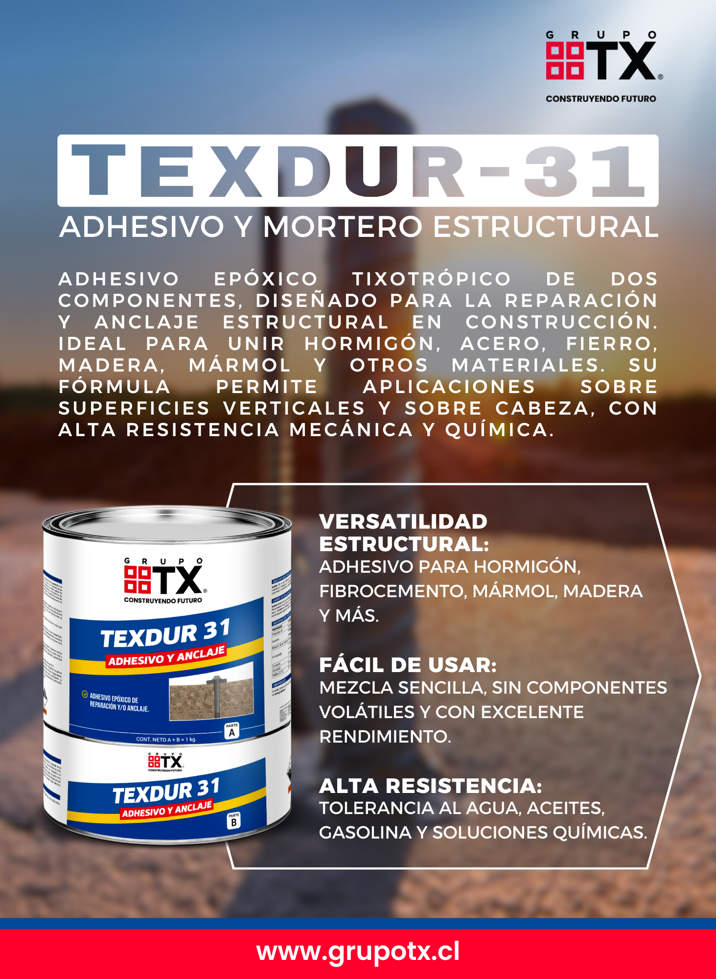 TEXDUR 31 - Adhesivo Epoxico, 1Kg