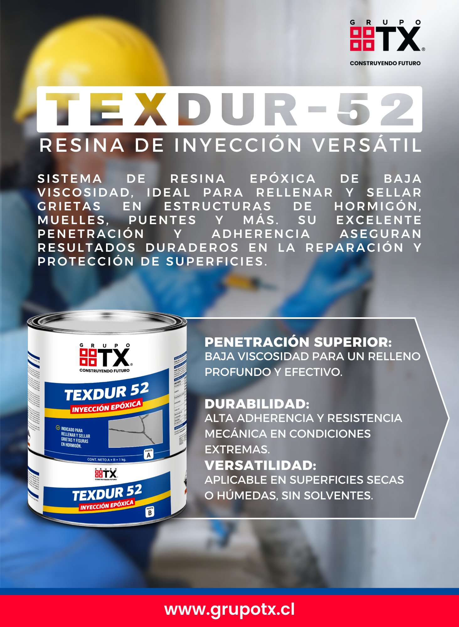 TEXDUR 52 - Base resina epóxica, 1Kg