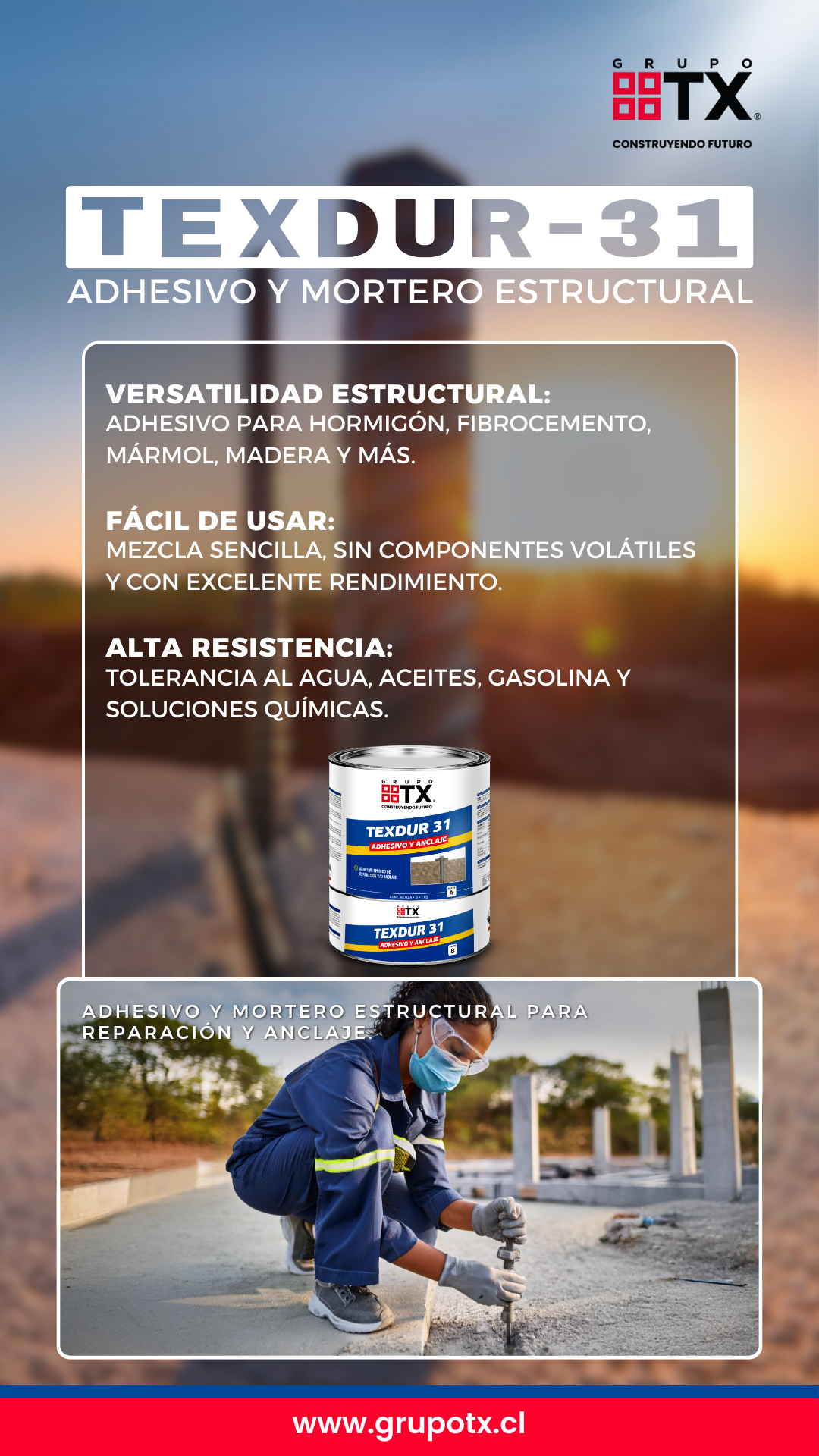 TEXDUR 31 - Adhesivo Epoxico, 1Kg