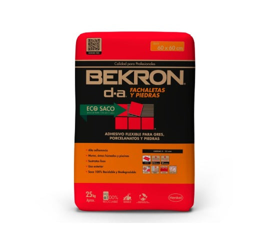 BEKRON DA FACHALETAS Y PIEDRAS - Adhesivo doble acción, 25 kg