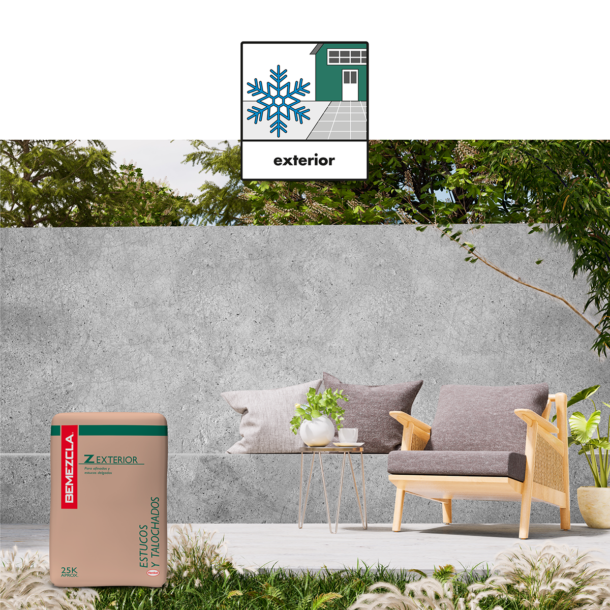 BEMEZCLA Z EXTERIOR - Afinados y estuco delgados, 25Kg