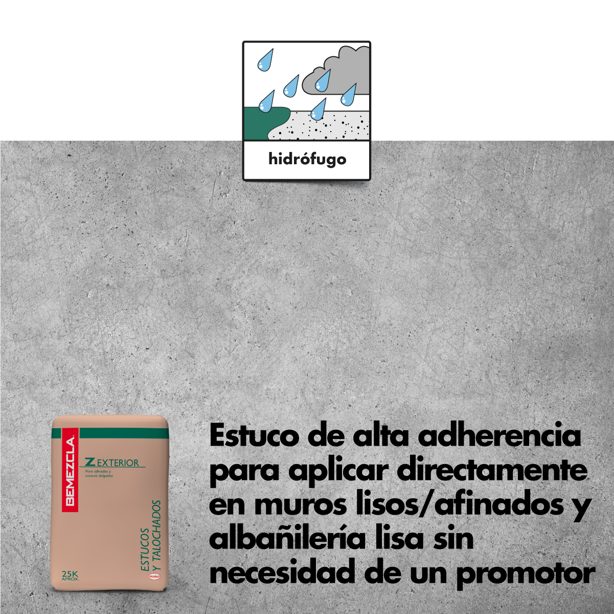 BEMEZCLA Z EXTERIOR - Afinados y estuco delgados, 25Kg