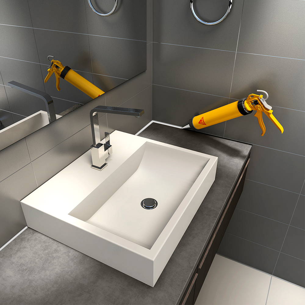 SANISIL - Sellante de Silicona Juntas Sanitarias, Transparente 300CC