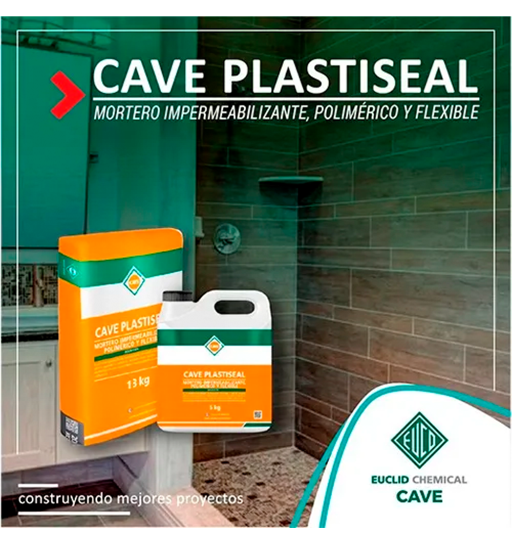 CAVE PLASTISEAL Gris- Impermeabilizante Bicomponente, Kit 18 Kg