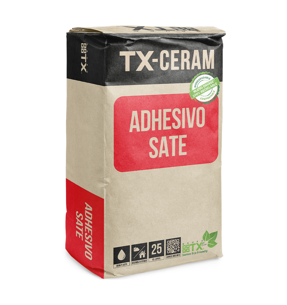 ADHESIVO SATE, Mortero cementicio, Saco 25Kg