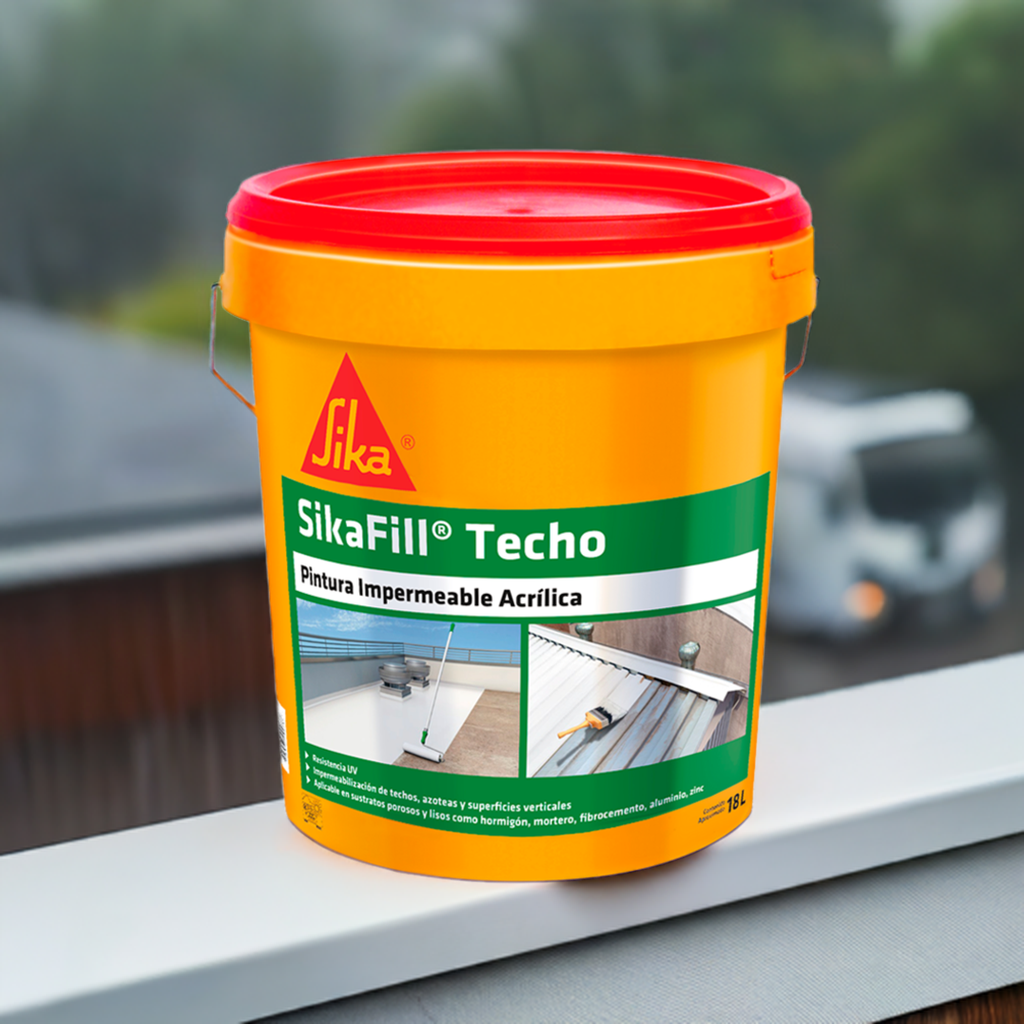 SIKAFILL TECHO - Impermeabilizante Acrilico, Tineta 18lts