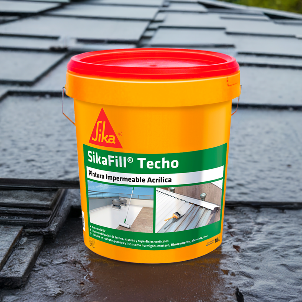 SIKAFILL TECHO - Impermeabilizante Acrilico, Tineta 18lts