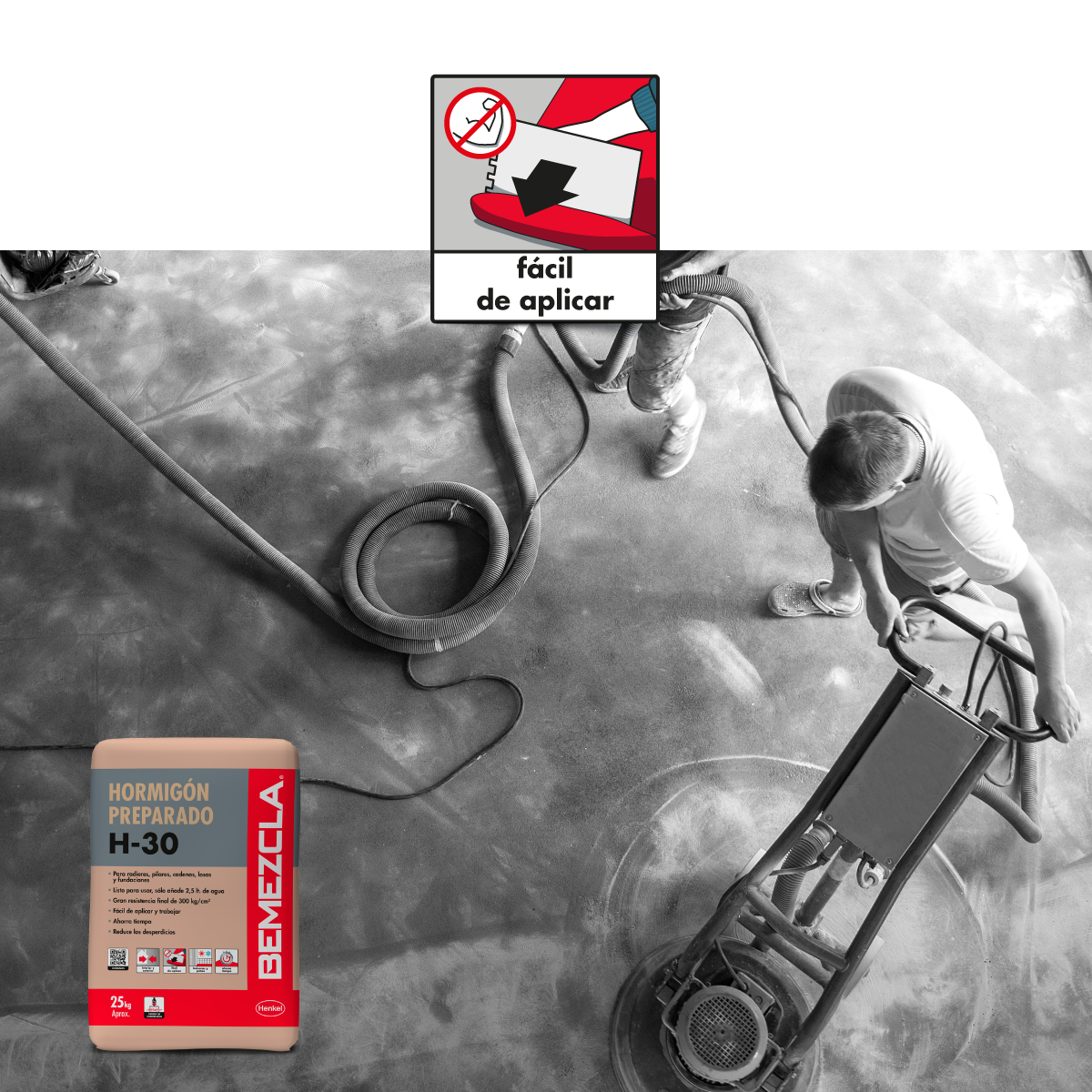 BEMEZCLA H-30 - Mezcla Cementicia Predosificada, 25Kg