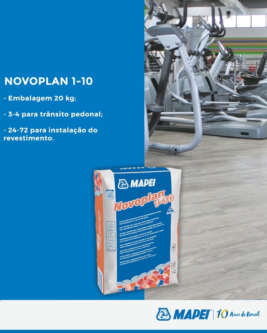 NOVOPLAN 1-10 - Autonivelante cementicio para 1-10 mm para trafico ligero, Saco 20 kg