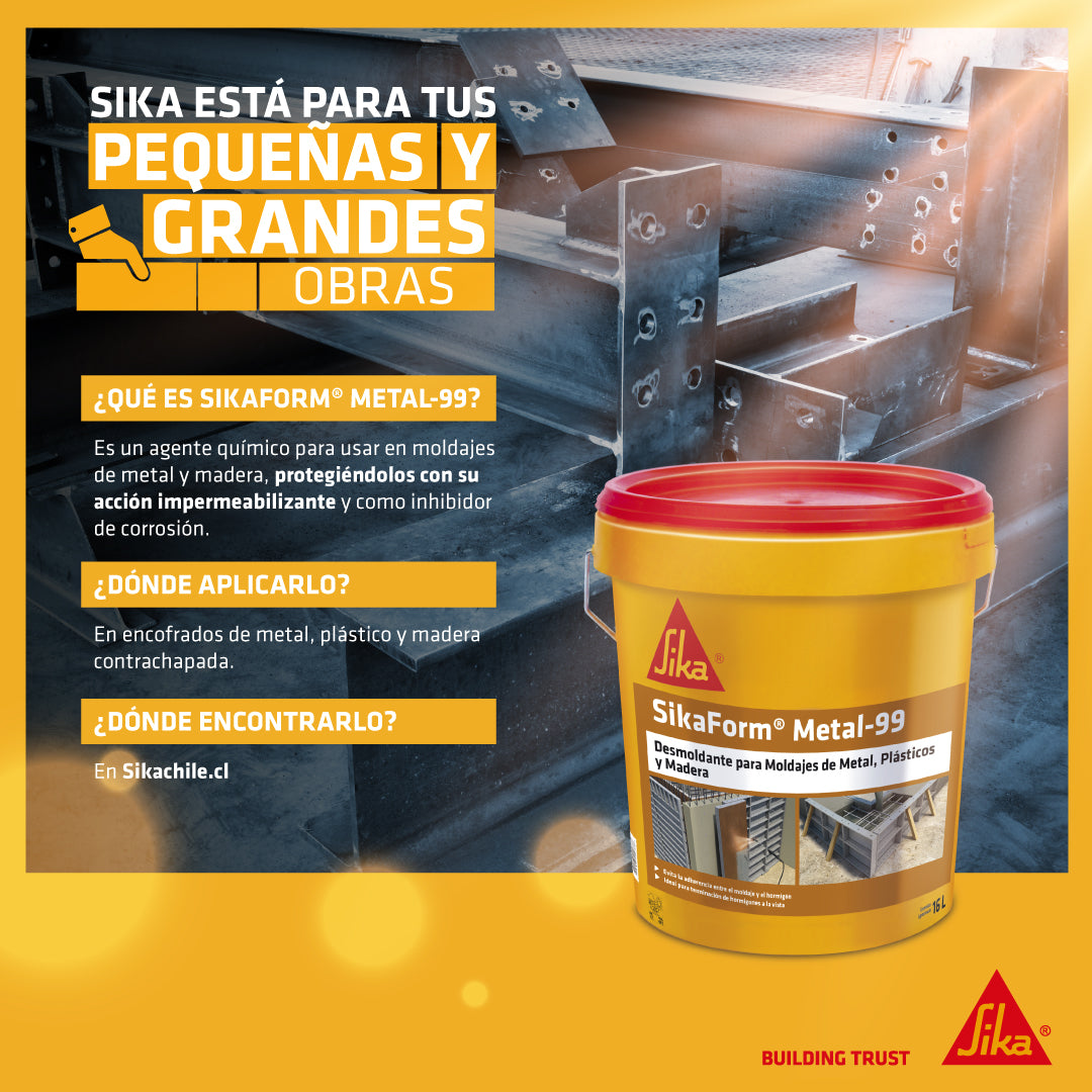 SIKAFORM METAL 99 TINETA 16 ltrs - Desmoldante para encofrados metálicos y terciados.