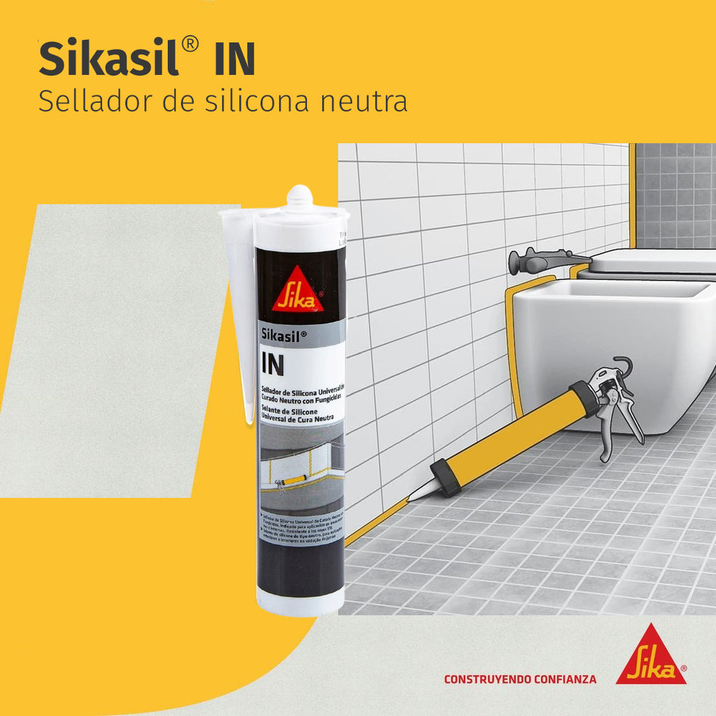 SIKASIL IN - Sellante de silicona neutra premium, Negro 300CC