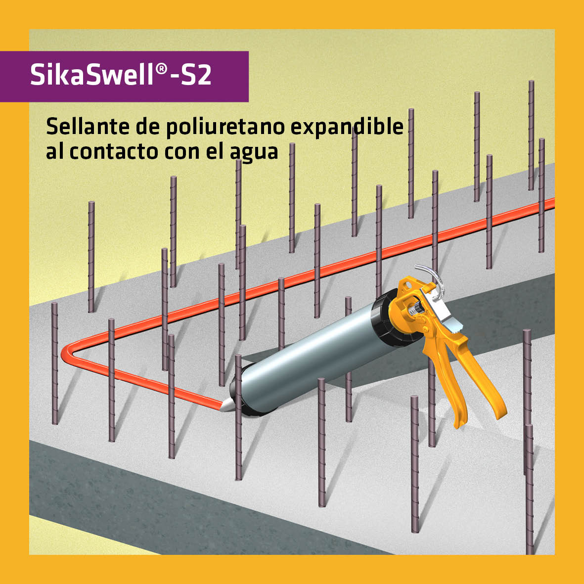 SIKA SWELL S-2 - Sello de Poliuretano Expandible, Cartucho 300ml