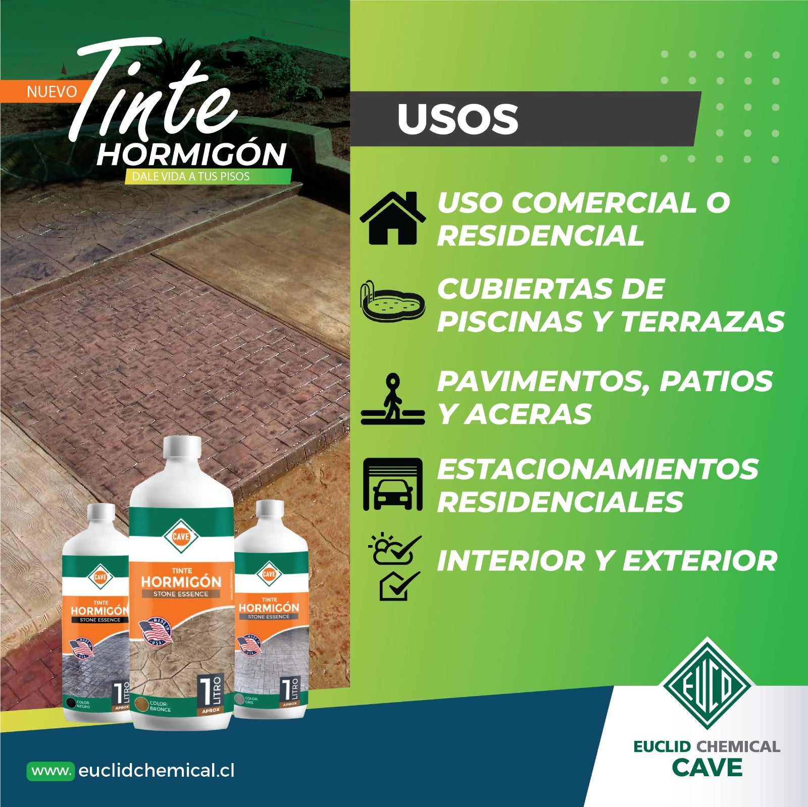 TINTE HORMIGON - Tinte Semitransparente para hormigon Negro