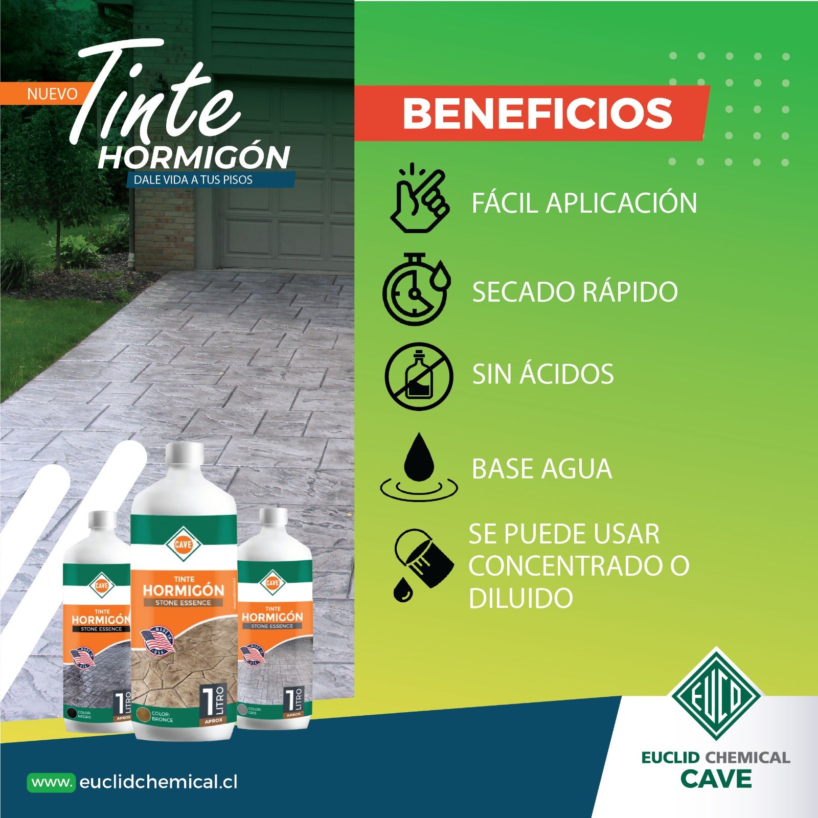 TINTE HORMIGON - Tinte Semitransparente para hormigon Negro