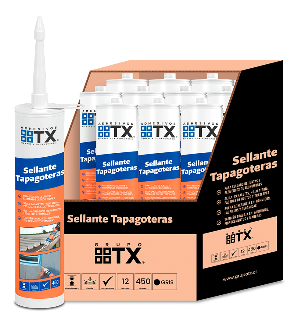 12 UN X SELLANTE TAPAGOTERAS -Pasta selladora. Cartucho 450Gr