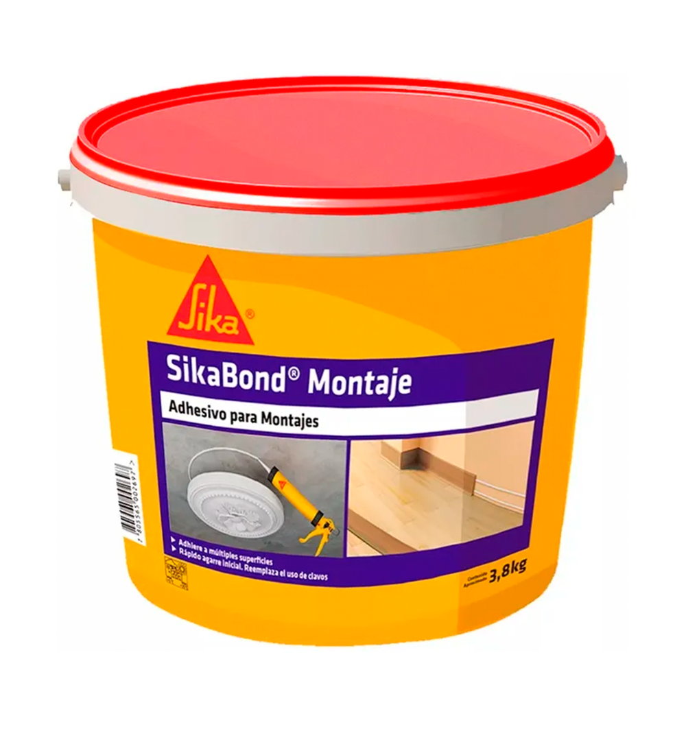 SIKABOND MONTAJE - Adhesivo para montaje interior, Balde 3,8Kg