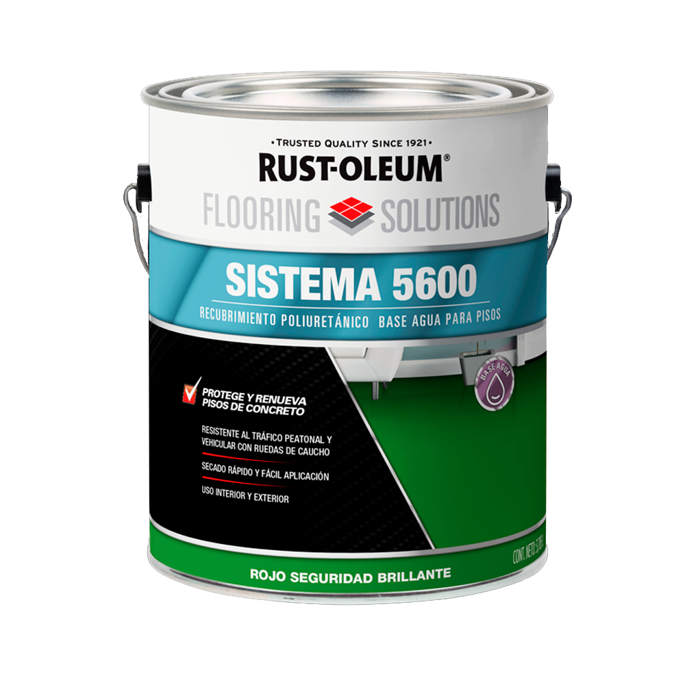 PINTURA SELLADORA 5600 - Poliuret. Pisos Base Agua Verde Seguridad 3,78lts
