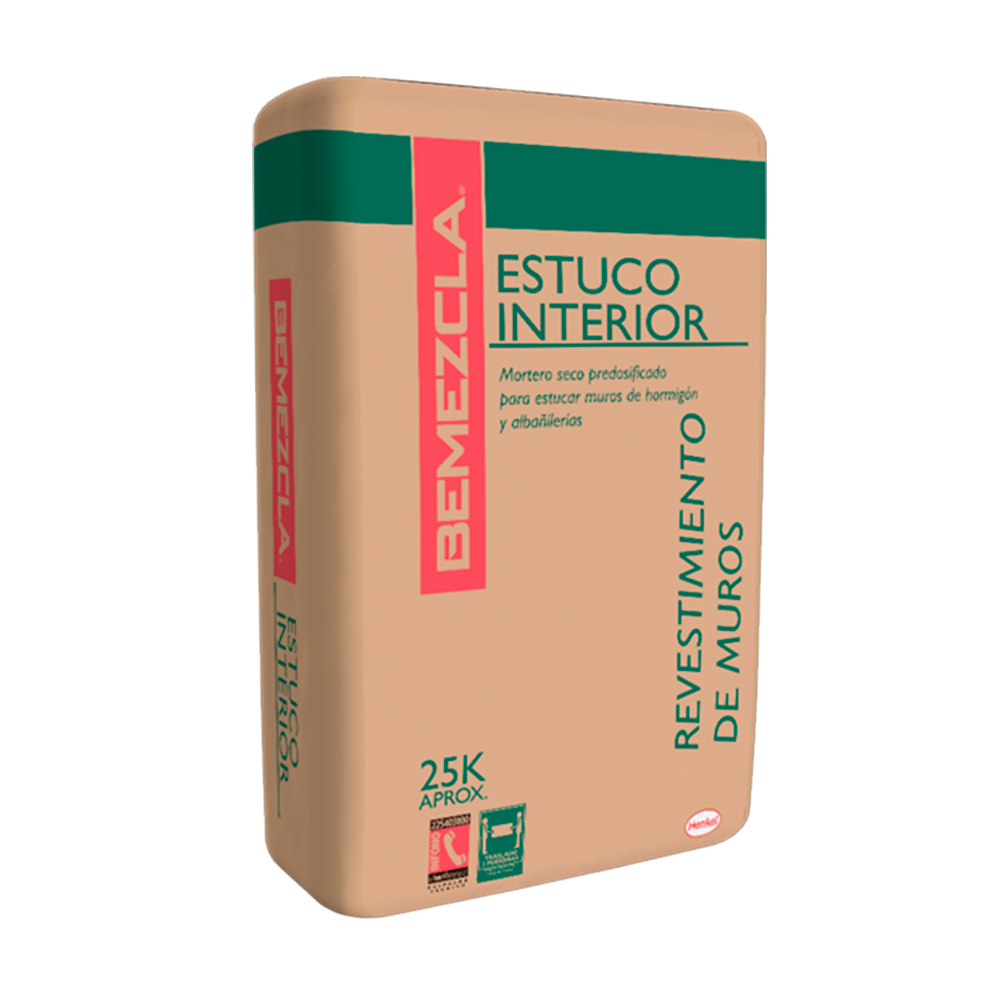 BEMEZCLA ESTUCO INTERIOR - Mortero predosificado, 25Kg