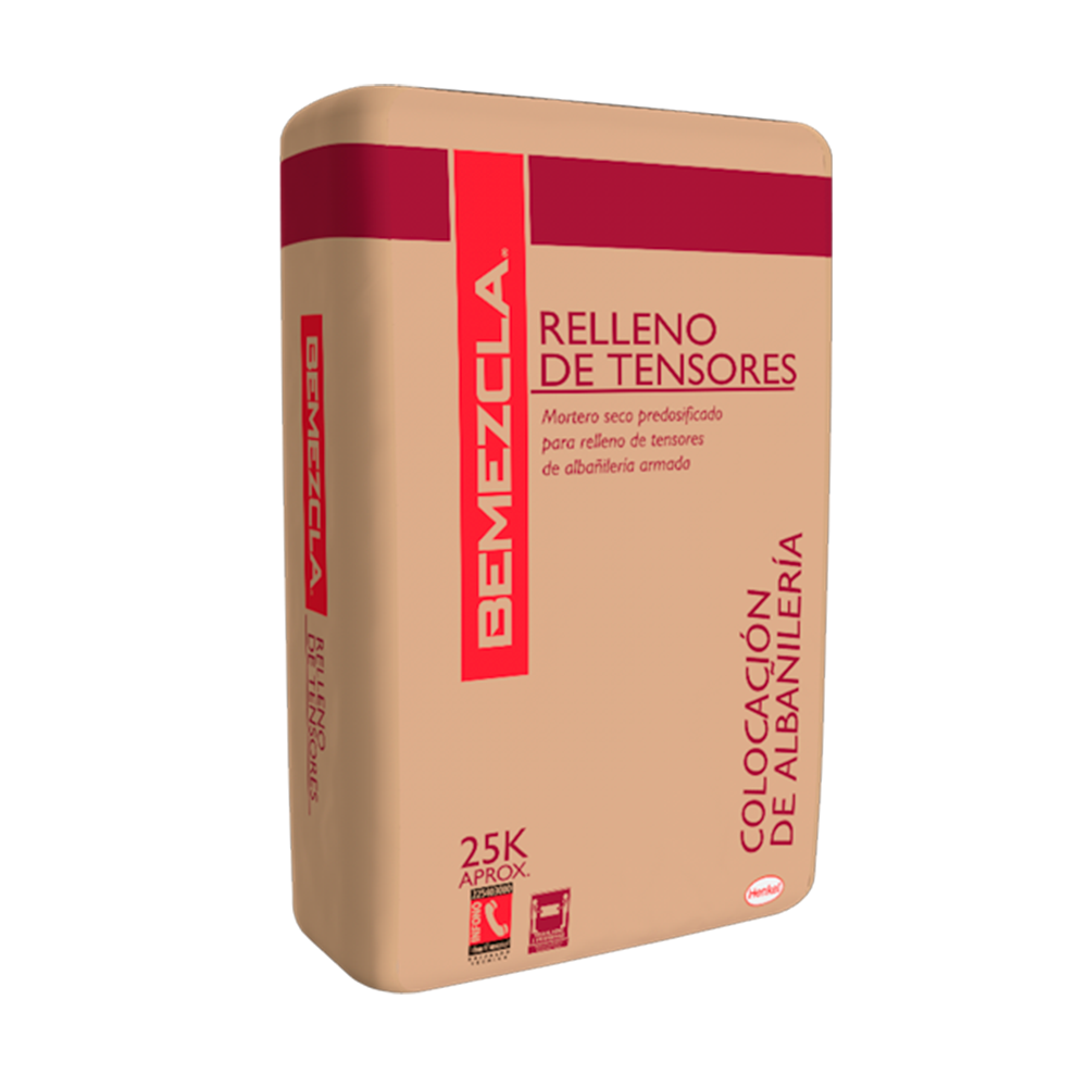 BEMEZCLA RELLENO DE TENSORES - Mortero de Alta Resistencia, Saco 25 kg