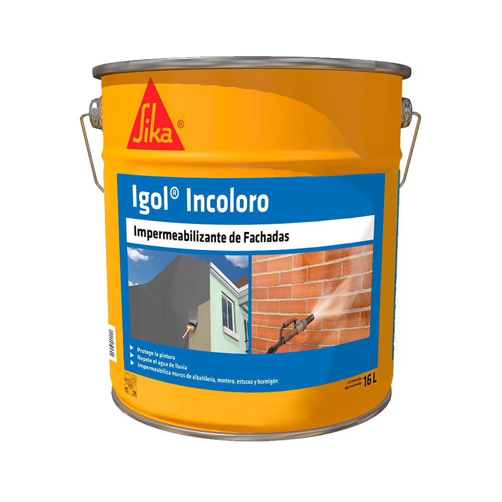 IGOL INCOLORO - Hidrorrepelente para Fachadas, Permeable al Vapor, Tineta 16lts
