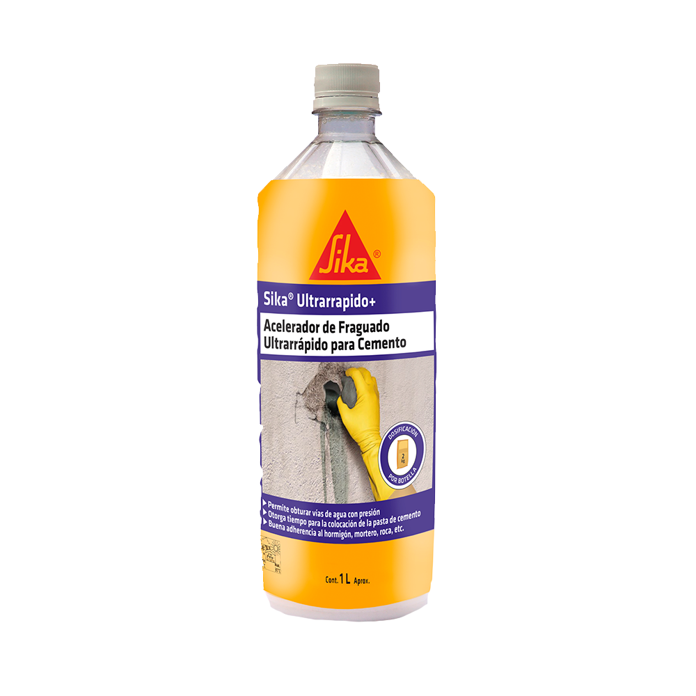 SIKA ULTRARRAPIDO + - Acelerador de fraguado ultrarrápido, bot 1lts.