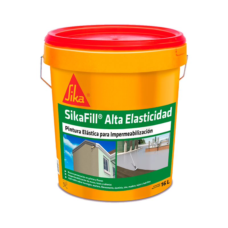 SIKAFILL ALTA ELASTICIDAD - Revestimiento impermeable elástico acrílica base acuosa, 16Lts